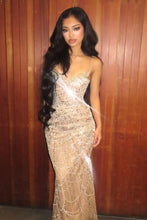 Load image into Gallery viewer, Luxurious Mermaid Spaghetti Straps Silver Sequins Long Prom Dress with Beading