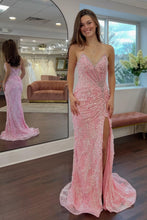 Load image into Gallery viewer, Luxurious Mermaid Sweetheart Pink Long Prom Dress with Appliques
