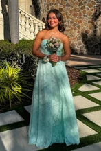 Load image into Gallery viewer, Beautiful A Line Sweetheart Mint Green Long Prom Dress with Split Front
