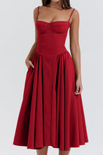 Load image into Gallery viewer, Simple A-Line Spaghetti Straps Tea Length Graduation Party Dress
