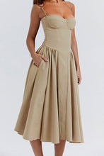 Load image into Gallery viewer, Simple A-Line Spaghetti Straps Tea Length Graduation Party Dress
