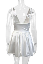 Load image into Gallery viewer, Cute A-Line V-Neck Short Mini Little Satin White Graduation Dress
