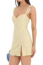 Load image into Gallery viewer, Chic Sheath Off the Shoulder Yellow Lace Short Homecoming Dress

