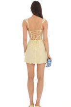 Load image into Gallery viewer, Chic Sheath Off the Shoulder Yellow Lace Short Homecoming Dress
