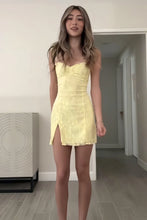 Load image into Gallery viewer, Playful and Adorable Sheath Off the Shoulder Lilac Short Homecoming Dress with Slit
