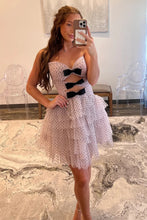 Load image into Gallery viewer, Playful and Adorable A Line Sweetheart Pink Tulle Short Homecoming Dress with Bowknot
