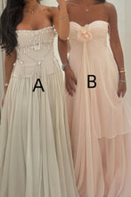 Load image into Gallery viewer, Gorgeous A Line Strapless/Sweetheart Silver/Light Pink Long Party Dress with Ruffles