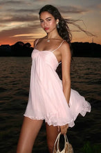 Load image into Gallery viewer, Pretty A Line Spaghetti Straps Pink Short Homecoming Dress with Ruffles