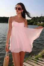 Load image into Gallery viewer, Pretty A Line Spaghetti Straps Pink Short Homecoming Dress with Ruffles