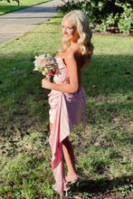 Load image into Gallery viewer, Pretty Sheath Strapless Light Pink Corset Homecoming Dress with Ruched