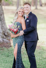 Load image into Gallery viewer, Pretty Mermaid Strapless Pink Long Prom Dress with Pearls