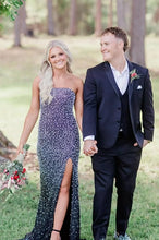 Load image into Gallery viewer, Pretty Mermaid Strapless Pink Long Prom Dress with Pearls