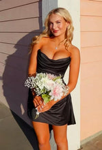 Load image into Gallery viewer, Pretty Sheath Strapless Light Pink Corset Homecoming Dress with Ruched