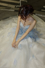 Load image into Gallery viewer, Luxurious A Line Sweetheart Light Blue Long Prom Dress with Beading