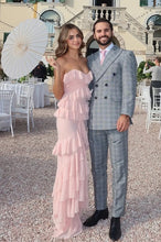 Load image into Gallery viewer, Princess Sheath Sweetheart Pink Long Prom Dress with Ruffles
