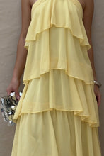 Load image into Gallery viewer, Princess A Line Halter Neck Pink Long Prom Dress with Ruffles