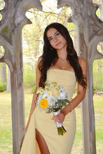 Load image into Gallery viewer, Stunning Sheath Strapless Pink Long Prom Dress with Split Front