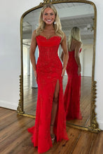 Load image into Gallery viewer, Charming Mermaid Sweetheart Yellow Corset Prom Dress with Appliques