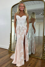 Load image into Gallery viewer, Charming Mermaid Sweetheart Yellow Corset Prom Dress with Appliques