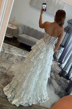 Load image into Gallery viewer, Gorgeous A Line Sweetheart Black Corset Prom Dress with Appliques Ruffles