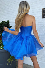 Load image into Gallery viewer, Royal Blue A-Line Sweetheart Zipper Back Short Homecoming Dress
