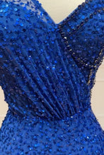Load image into Gallery viewer, Royal Blue Sparkly Sequin Mermaid Sweetheart Short Homecoming Dress
