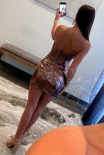 Load image into Gallery viewer, Royal Blue Sweetheart Short Tight Metallic Homecoming Dress

