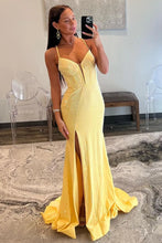 Load image into Gallery viewer, Gorgeous Red Spaghetti Straps Mermaid Long Beaded Prom Dress
