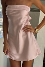 Load image into Gallery viewer, Simple A Line Strapless Light Pink Short Homecoming Dress with Ruched