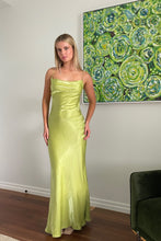 Load image into Gallery viewer, Simple Sheath Spaghetti Straps Light Green Long Party Dress with Backless

