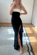 Load image into Gallery viewer, Stunning Sheath Strapless Black Long Prom Dress with Ruched