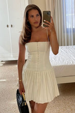 Load image into Gallery viewer, Simple White Spaghetti Straps A-Line Homecoming Dress with Structured Bodice