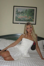 Load image into Gallery viewer, Simple White Spaghetti Straps A-Line Homecoming Dress with Structured Bodice