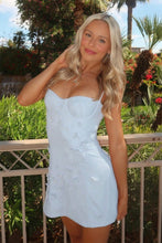 Load image into Gallery viewer, Stylish A Line Spaghetti Straps White Short Homecoming Dress with Appliques