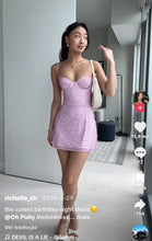 Load image into Gallery viewer, Sparkly A Line Spaghetti Straps Pink Short Homecoming Dress with Beading