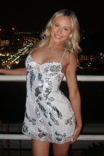 Load image into Gallery viewer, Sparkly A Line Spaghetti Straps Silver Sequins Short Homecoming Dress