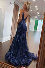Load image into Gallery viewer, Sparkly Mermaid Spaghetti Straps Zipper Back Long Prom Dress