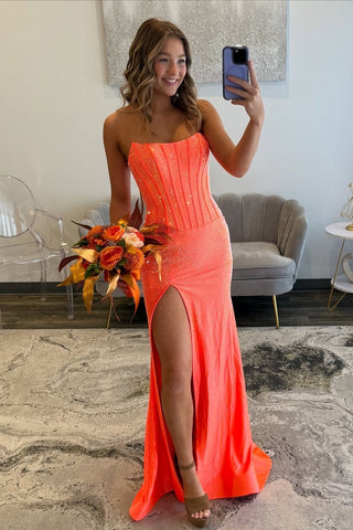 Sparkly Mermaid Strapless Light Blue Corset Prom Dress with Beading