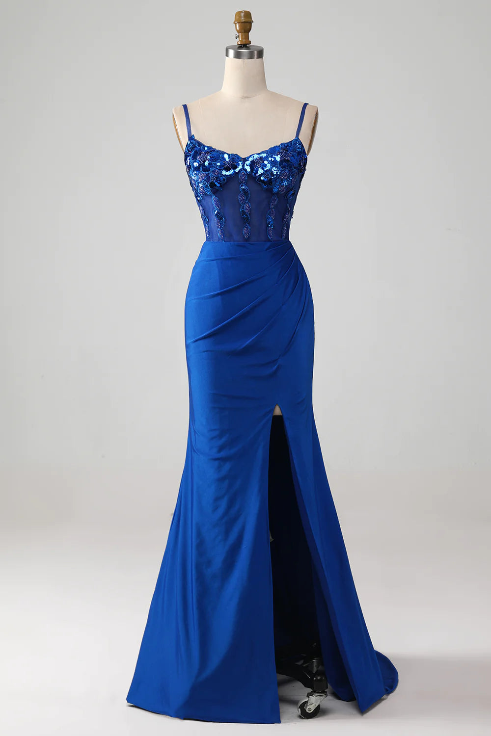 royal blue sequin bridesmaid dresses Royal Blue Chiffon A-line Prom Dresses,Sequins Evening Dresses,WQ104 –  winkbridal main image 0