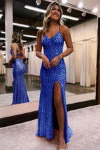 Load image into Gallery viewer, Sparkly Sequin Long Glitter Prom Party Dress With Split
