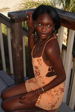 Load image into Gallery viewer, Sparkly Sheath Spaghetti Straps Orange Short Homecoming Dress with Beading