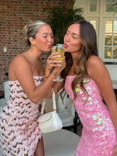Load image into Gallery viewer, Sparkly Sheath Strapless Pink Sequins Short Homecoming Dress
