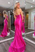 Load image into Gallery viewer, Sparkly Mermaid Strapless Green Long Prom Dress with Beading