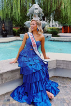 Load image into Gallery viewer, Sparkly A Line Sweetheart Hot Pink Long Prom Dress with Beading