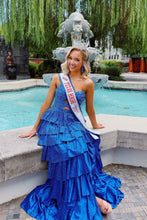 Load image into Gallery viewer, Sparkly A Line Sweetheart Hot Pink Long Prom Dress with Beading