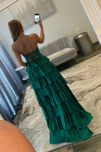 Load image into Gallery viewer, Sparkly A Line Sweetheart Hot Pink Long Prom Dress with Beading