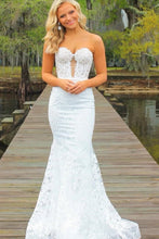 Load image into Gallery viewer, Stunning Black Sweetheart Backless Mermaid Long Prom Dress with Appliques