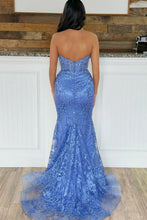 Load image into Gallery viewer, Stunning Black Sweetheart Backless Mermaid Long Prom Dress with Appliques