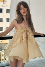 Load image into Gallery viewer, Stunning A Line Spaghetti Straps Champagne Short Homecoming Dress with Ruffles
