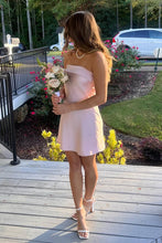 Load image into Gallery viewer, Stunning A Line Strapless Light Pink Mini Party Dress
